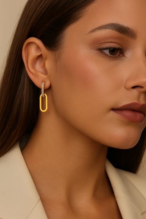 Bouclé d’oreille Doré Élégante - Acier inoxydable 316L