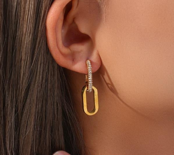 Bouclé d’oreille Doré Élégante - Acier inoxydable 316L