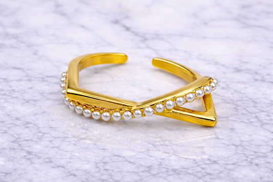 Bague perle ajustable - Élégance intemporelle Acier inoxydable 316L